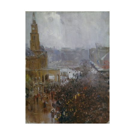 Arthur Streeton 'Firemans Funeral On George Street' Canvas Art,35x47